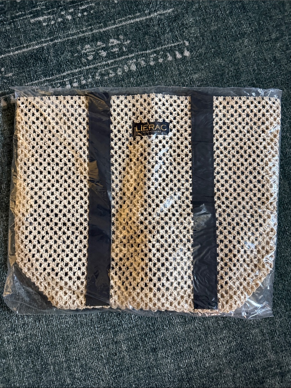 BOGO NWT LIERAC Laboratories Woven Tote Bag with Black Trim